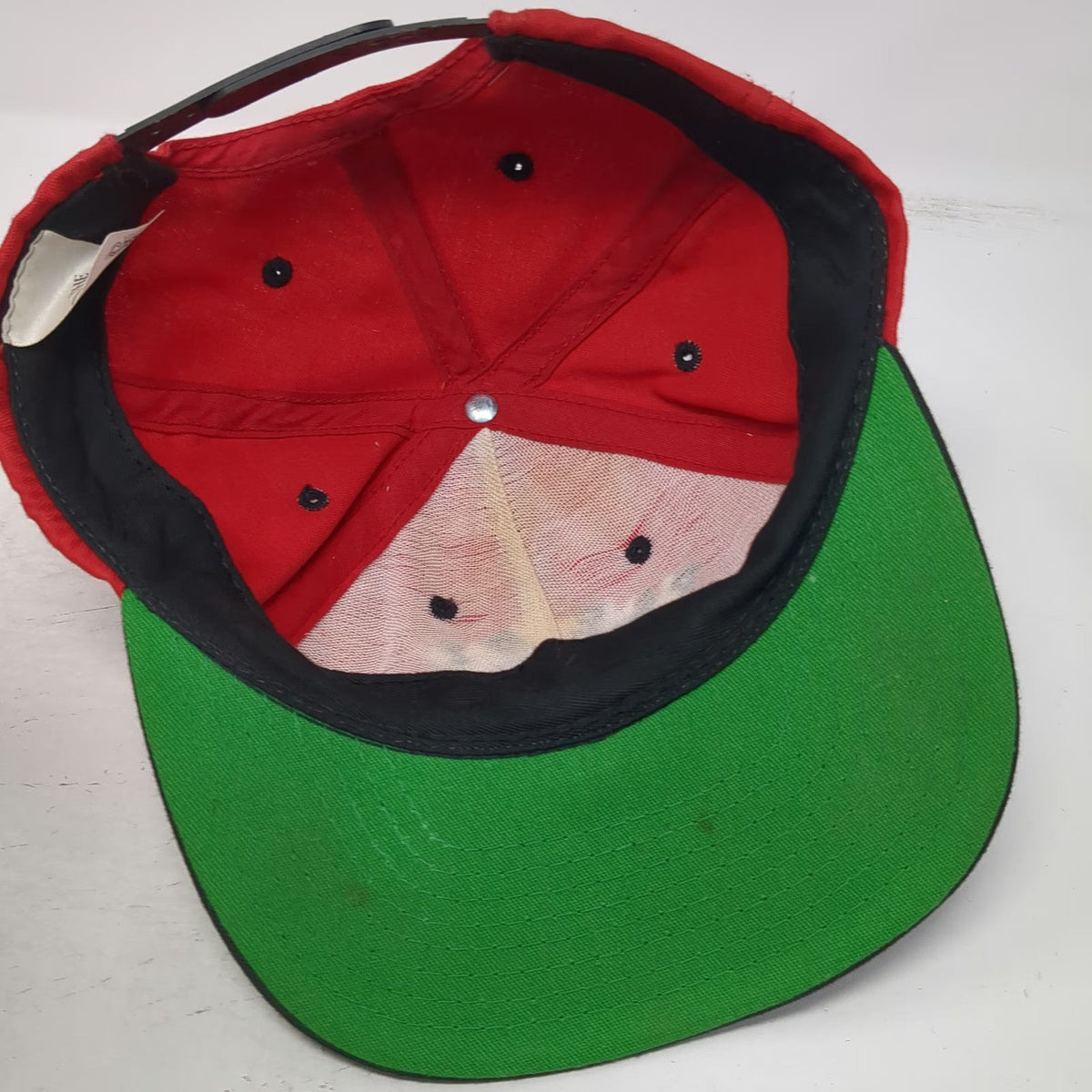 Disney Store Snapback Red Mickey Mouse Plane Crazy Comic Hat USA Vintage