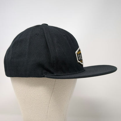 The Salty Plank Co. Snapback Hat Black One Size Flat Brim Wool Blend Salty Patch