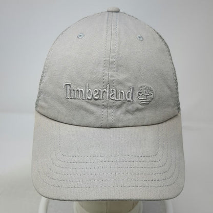 Timberland Trucker Hat Gray One Size Snapback Mesh Logo Embroidered Work Outdoor