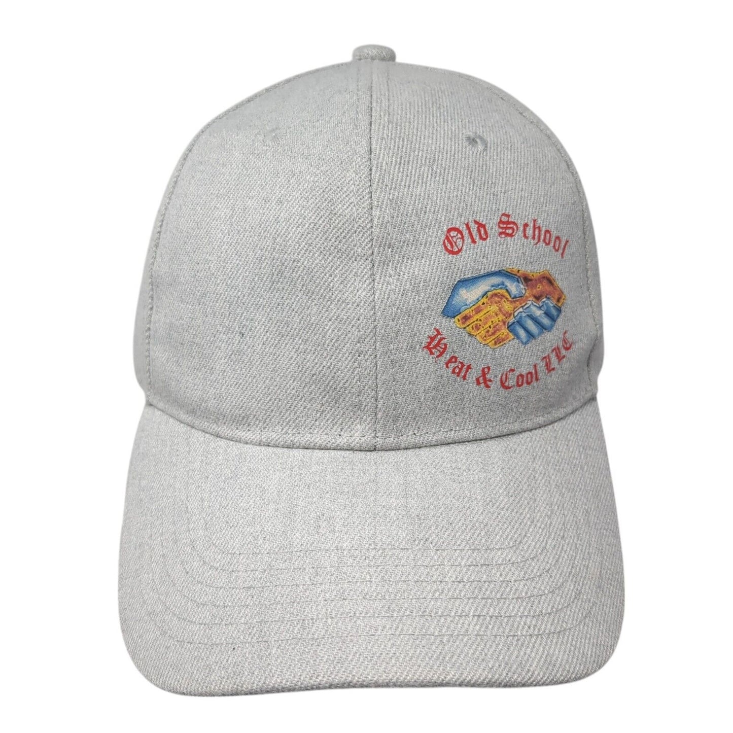 Old School Heat & Cool LLC Strapback Hat Gray One Size Adjustable 6 Panel