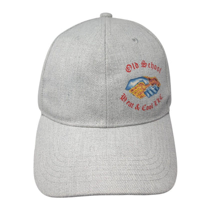 Old School Heat & Cool LLC Strapback Hat Gray One Size Adjustable 6 Panel