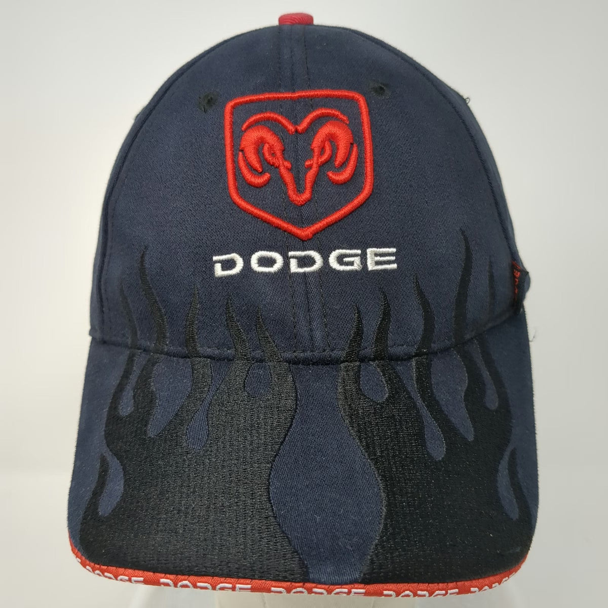 Dodge Baseball Cap Blue OSFM Flame Graphic Embroidered Logo Strapback Hat Ram