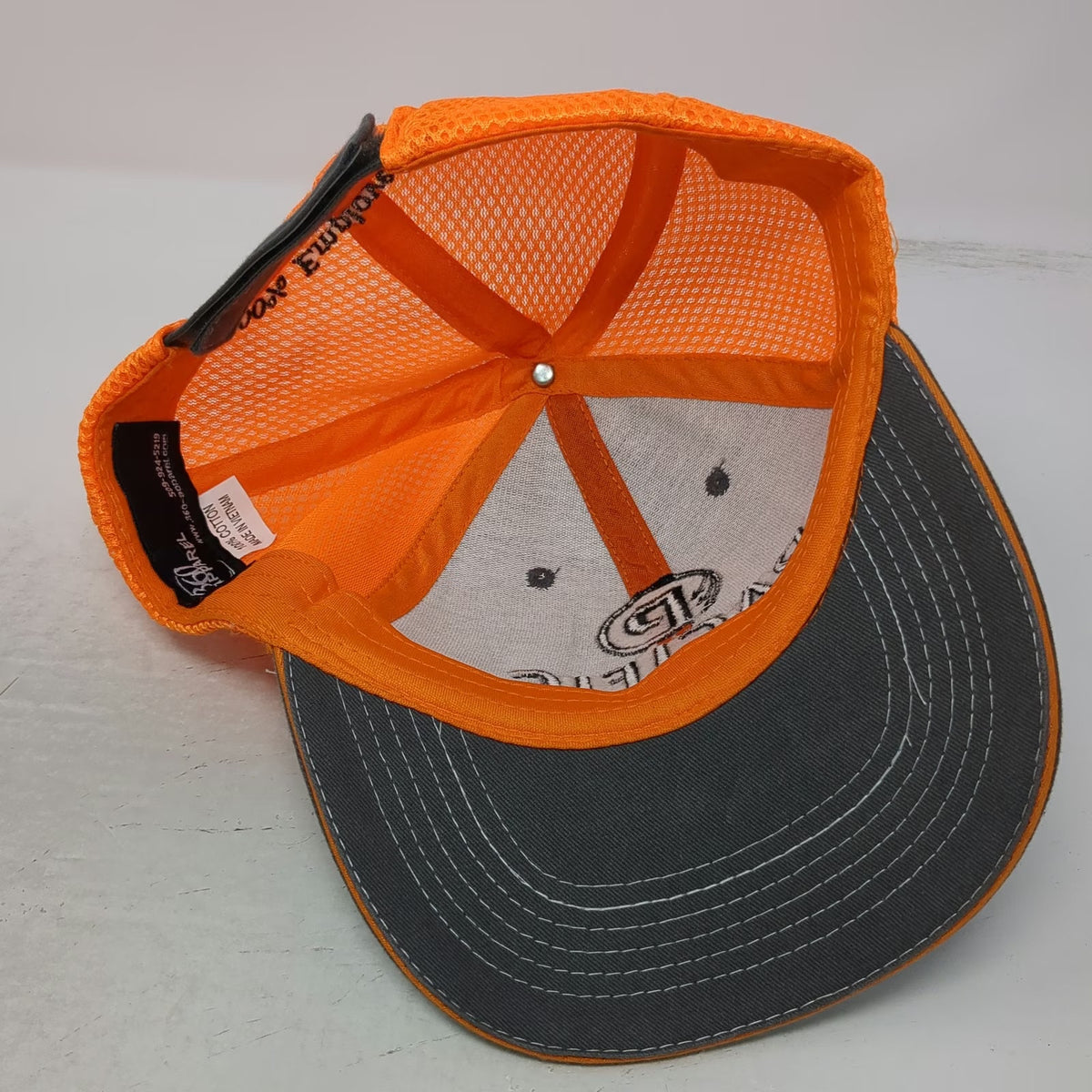 360 Apparel Baseball Cap Gray Orange One Size Mesh Pacific Steel Recycling hat