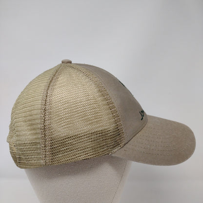 AgriDyne John Deere Snapback Mesh Back Trucker Hat Tan Embroidered Logo