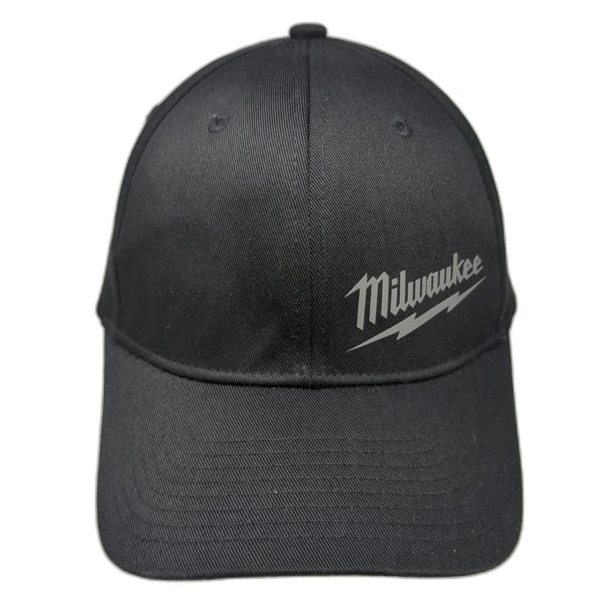 Milwaukee Baseball Cap Black XL Flexfit Stretch Fit Gray Logo Hat Workwear Tool