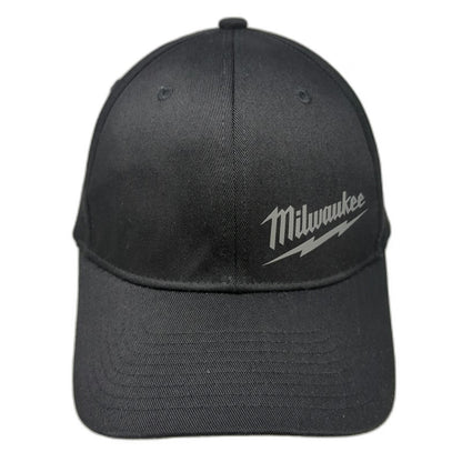 Milwaukee Baseball Cap Black XL Flexfit Stretch Fit Gray Logo Hat Workwear Tool