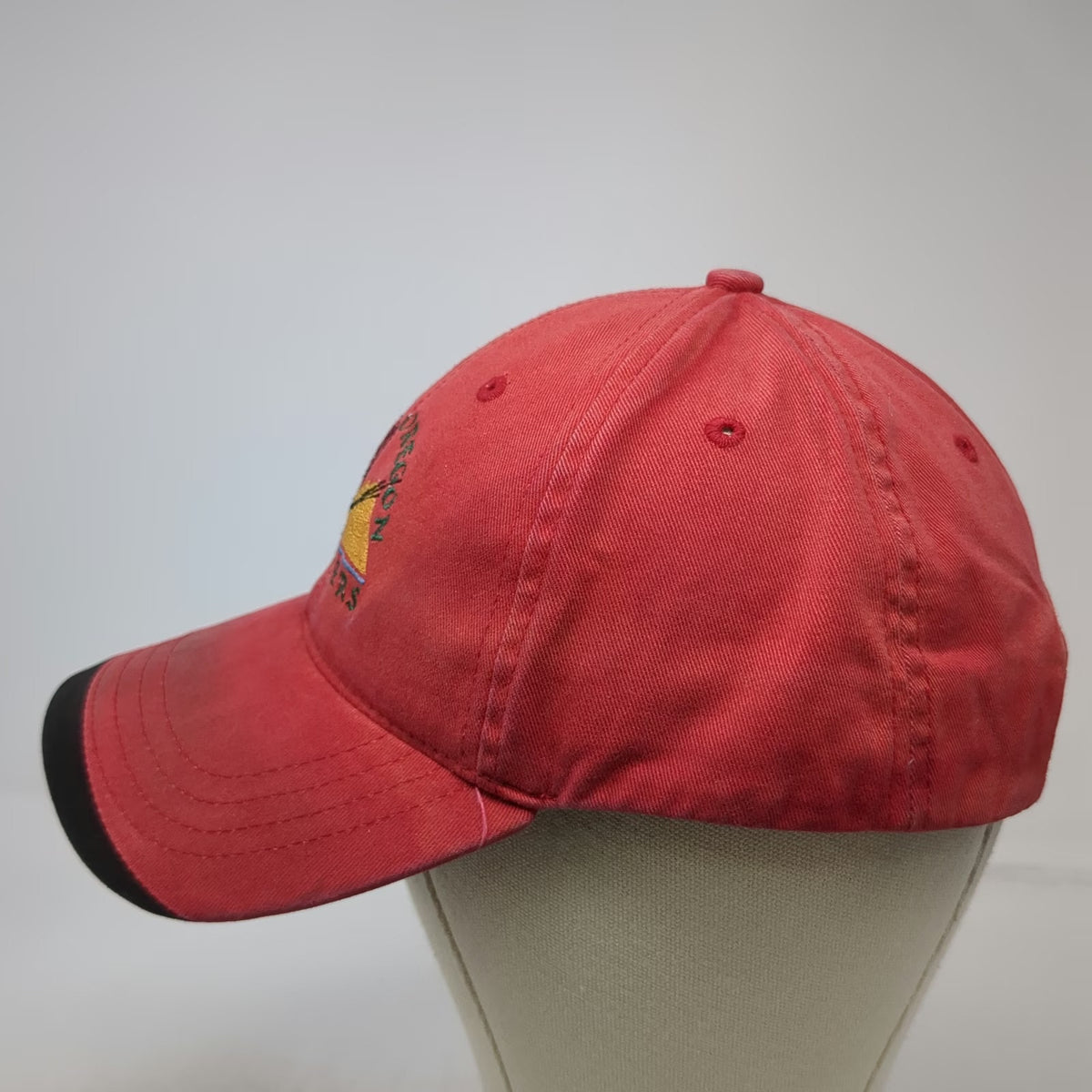 Fahrenheit Baseball Cap Red One Size Central Oregon Flyfishers Logo Cotton Hat