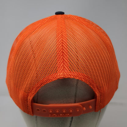 Richardson Trucker Hat Blue Orange One Size Mesh Snapback Split Mountain Supply