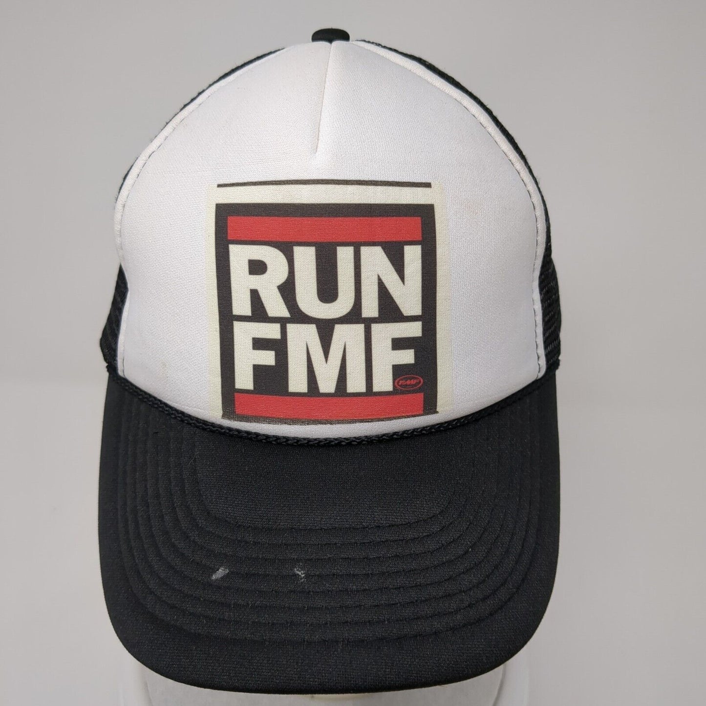 RUN FMF Snapback Trucker Hat Black One Size Adjustable Mesh Back 6 Panel Otto