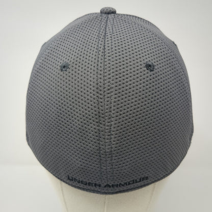 Under Armour Logo Fitted Hat Gray XL Embroidered 6 Panel Vent Holes
