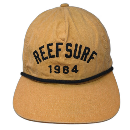 Reef 5 Panel Orange OSFM Surf Snapback Rope Graphic 1984 Cotton Logo Beach Hat