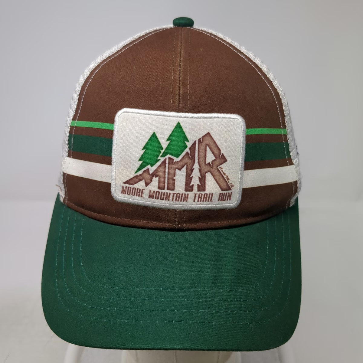 Boco Gear Moore Mountain Trail Run Trucker Hat Brown Green One Size Snapback