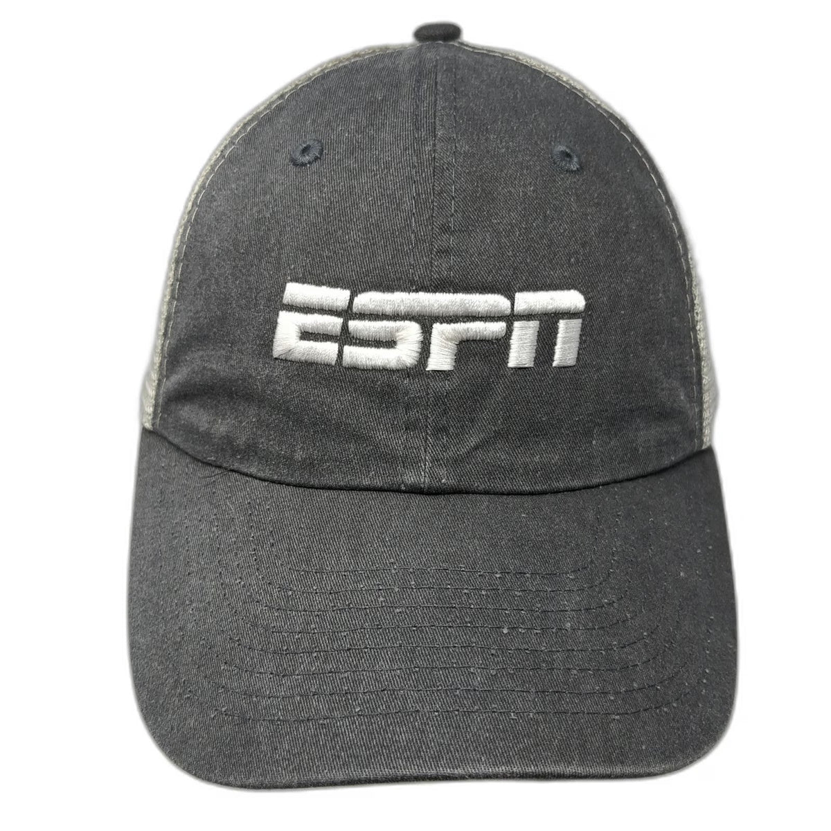 Sportsman Trucker Hat Gray White One Size ESPN Logo Mesh Snapback Cotton hat