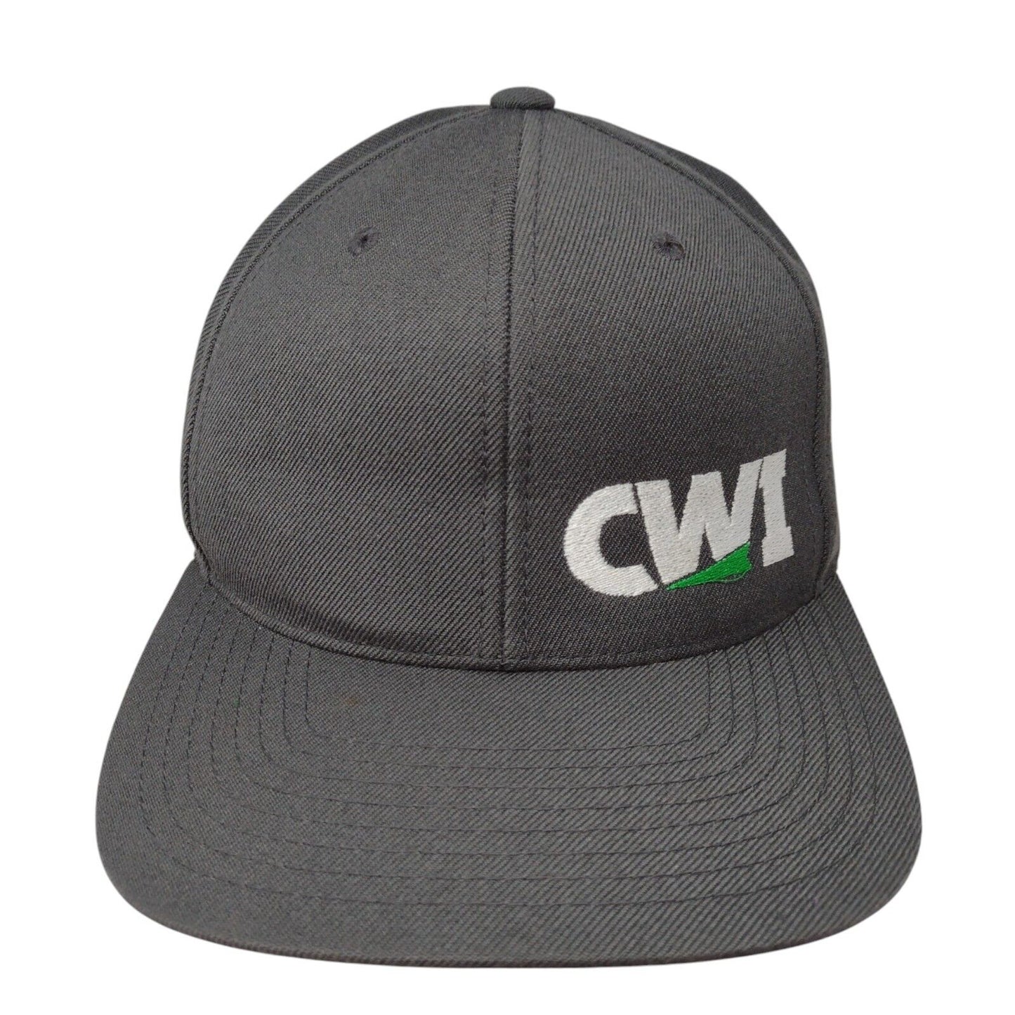 CWI Snapback Hat Gray OSFA Embroidered Adjustable The Classics Yupoong