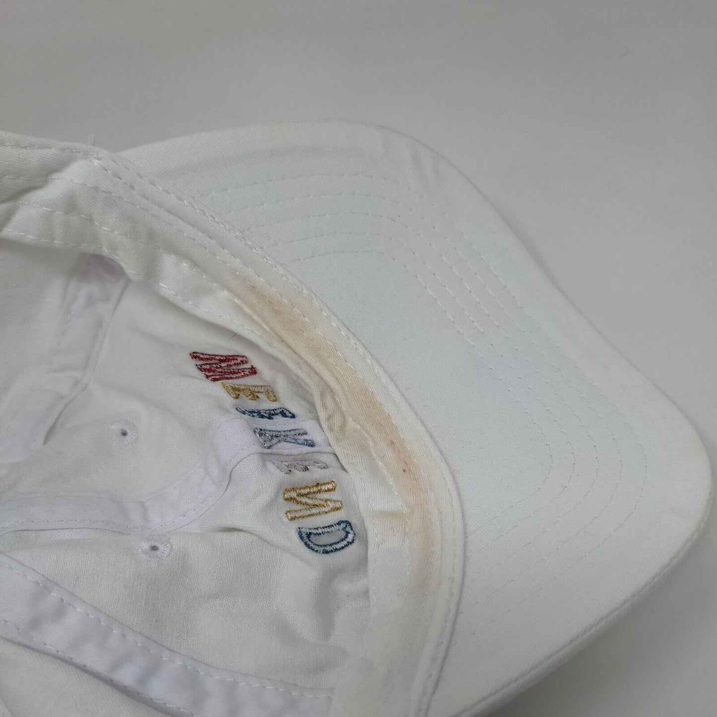 Weekend Slideback Hat White OSFM Adjustable Embroidered Vented Holes 6 Panel