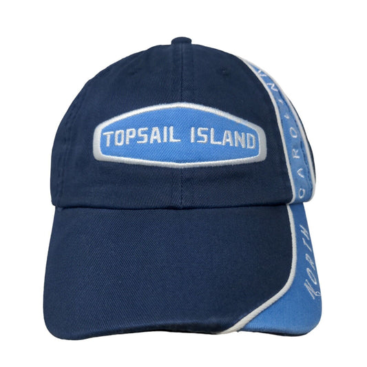 Topsail Island North Carolina Strapback Hat Blue OSFA Adjustable Embroidered