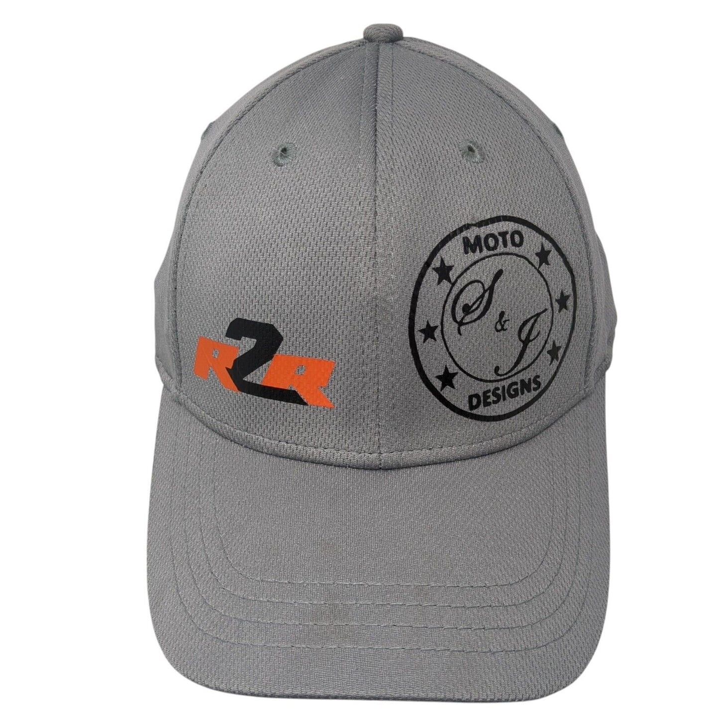 R2R Moto Designs Fitted Hat Gray L/XL Solid Athletic Works 6 Panel