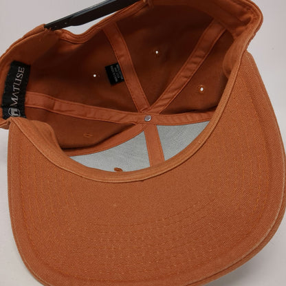 Matuse Snapback Brown Hat One Size Patch Logo Circle Geometric 6 Panel Cap