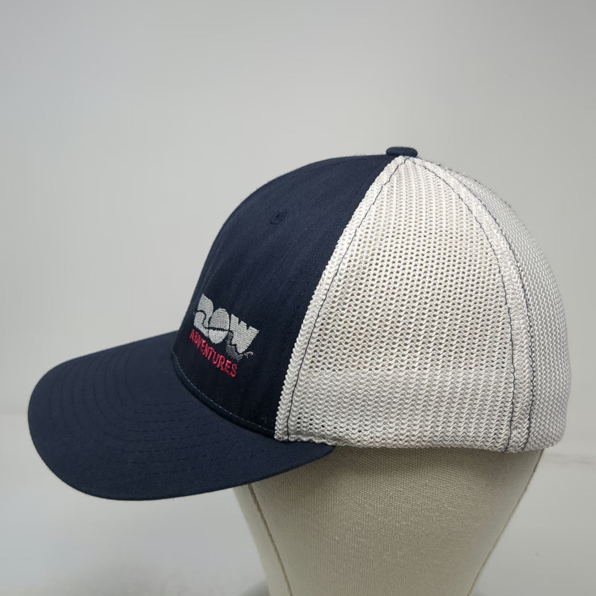 Richardson Baseball Cap Blue M ROW Adventures Mesh Back Flexfit Structured Hat