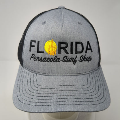 Florida Pensacola Surf Shop Snapback Trucker Hat Gray One Size Mesh Back