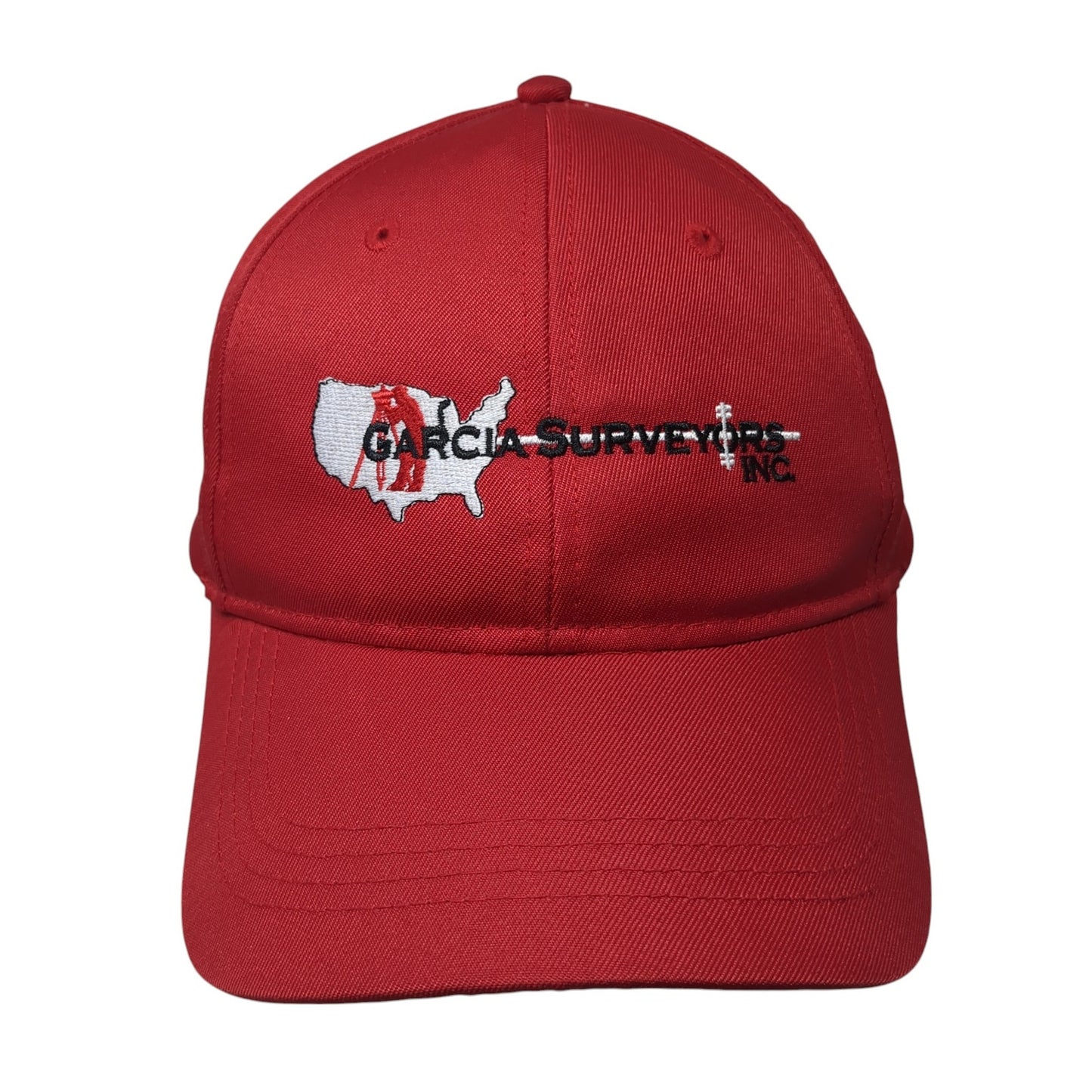 Garcia Surveyors Inc. Strapback Hat Red One Size Adjustable Cap America