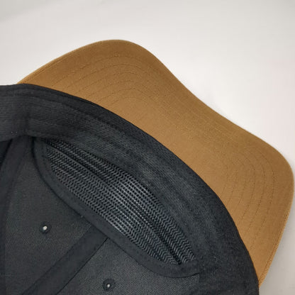 George Baseball Cap Black Brown One Size Two Tone Metal Hammer Pickaxe Rivet Hat