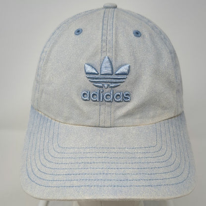 Adidas Baseball Cap Blue One Size Embroidered Trefoil Logo Hat Slideback Denim