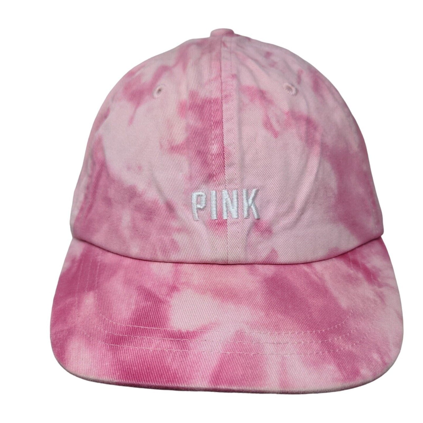 PINK Strapback Hat Pink OS Adjustable Embroidered Tie Dye Victoria's Secret