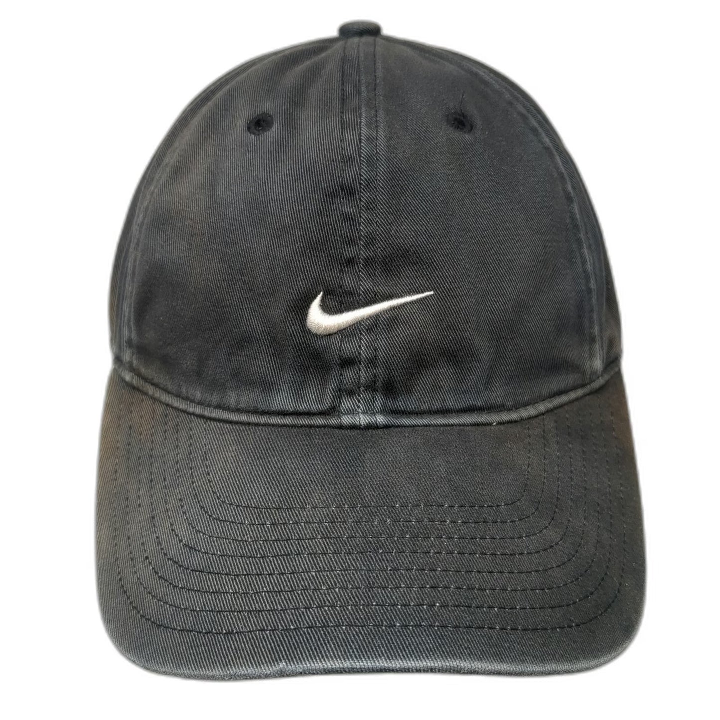 Nike Baseball Cap Black Embroidered Swoosh Slideback Hat Vintage Gray Tag