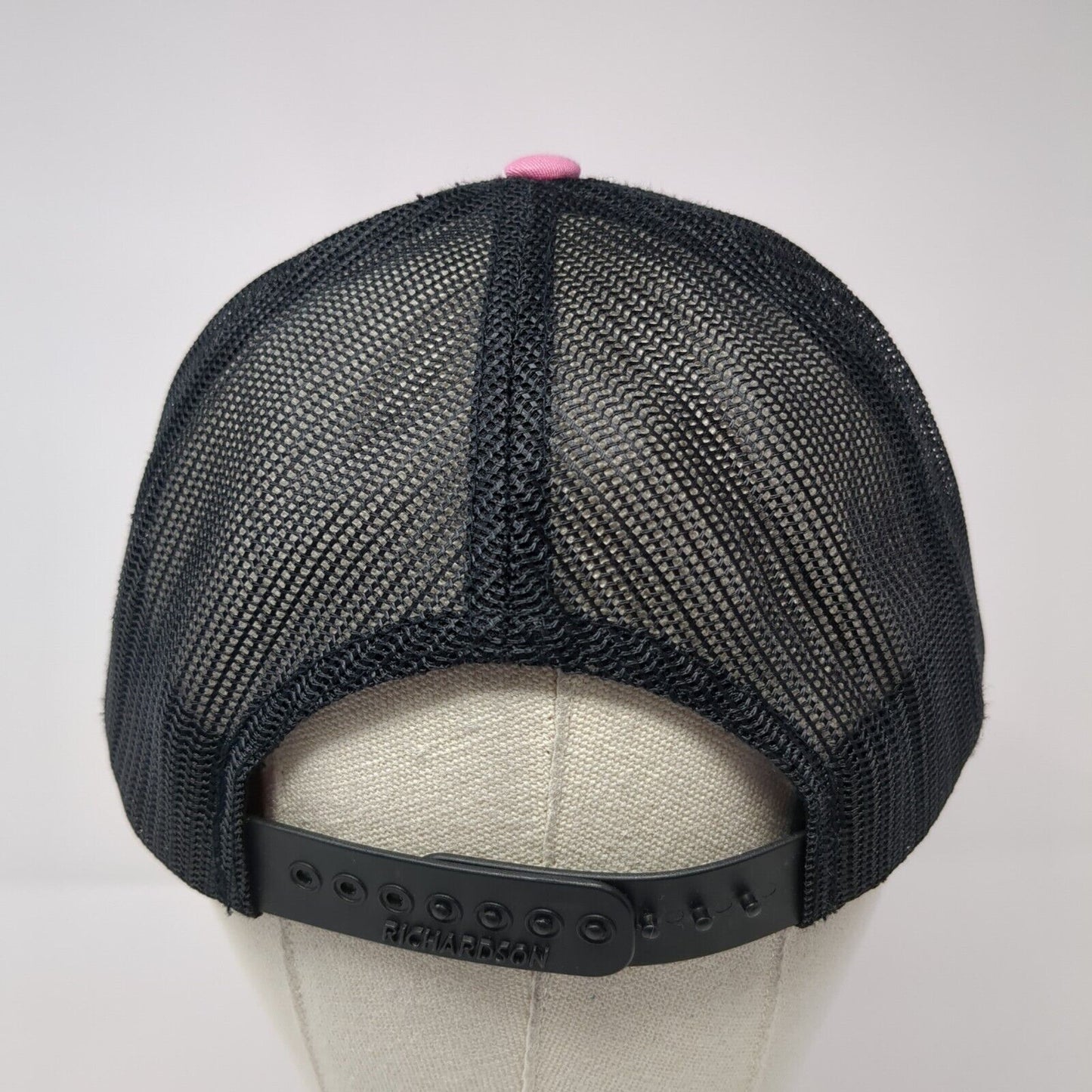 Richardson Snapback Trucker Hat Pink M/L Embroidered Logo Colorblock