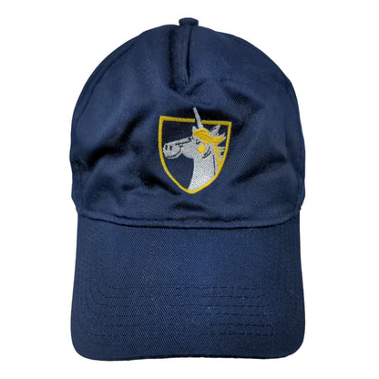 Democracy Prep Endurance School Men's Snapback Hat Blue Embroidered Logo