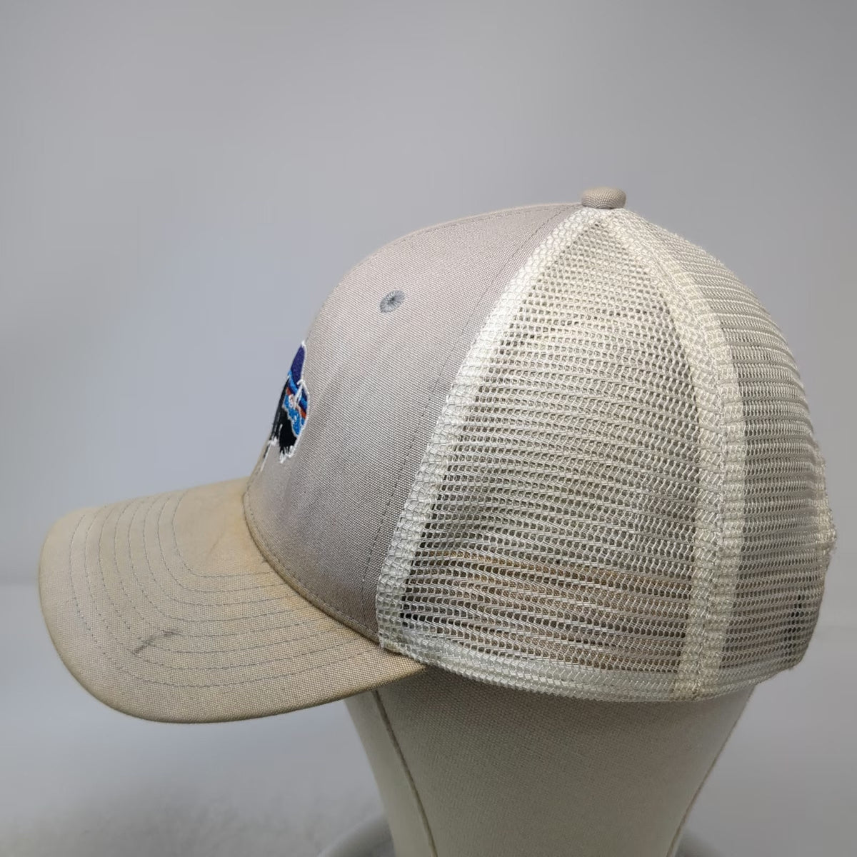 Patagonia Trucker Hat Gray One Size Mesh Back Buffalo Mountain Logo Snapback