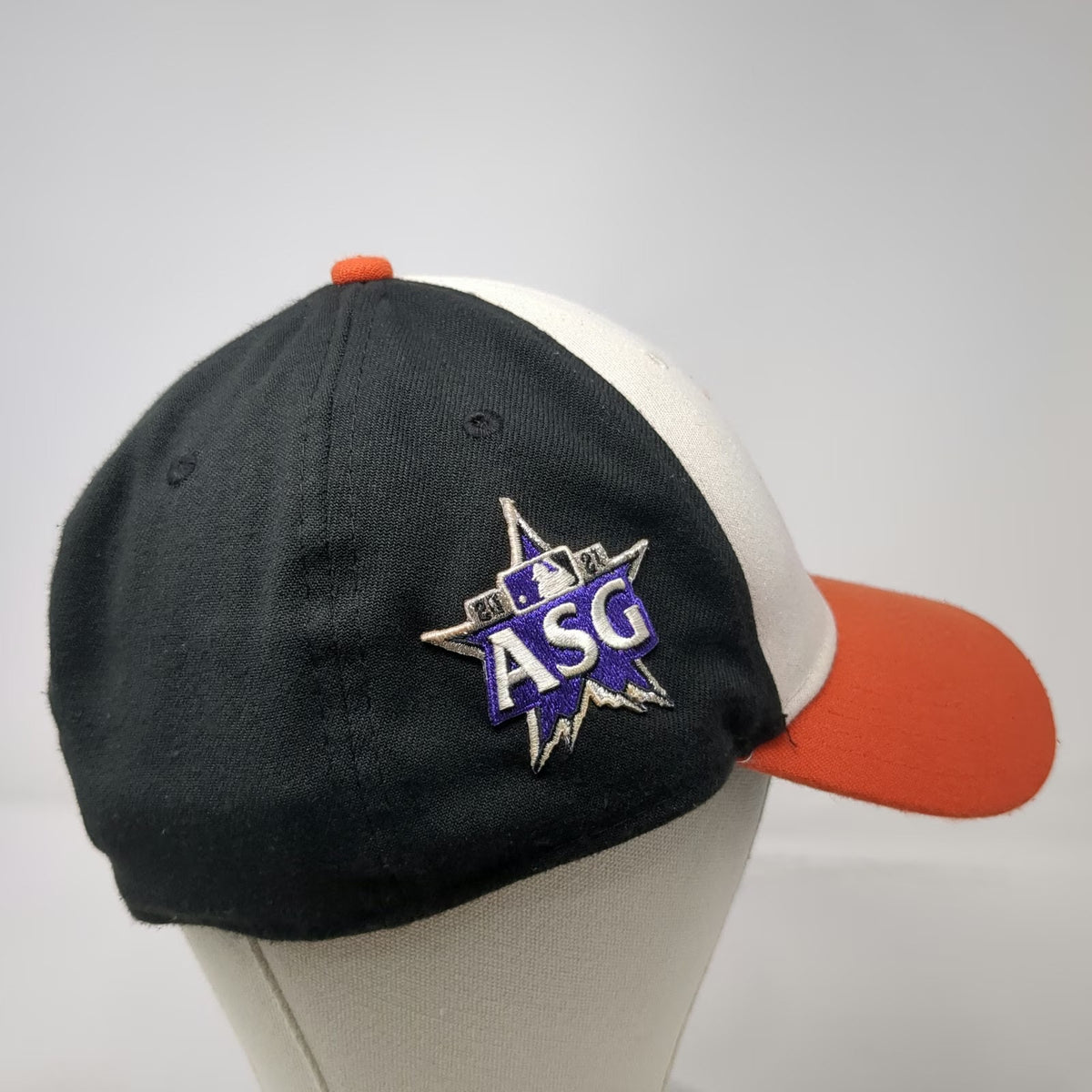 New Era Baltimore Orioles MLB Baseball Cap White Black Orange XL 2021 ASG Patch