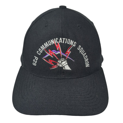 62d Communications Squadron Snapback Hat Black Large 6 Panel Richardson