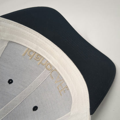 Richardson Trucker Hat Black White One Size IdahoCAFE Logo Mesh Back Snapback