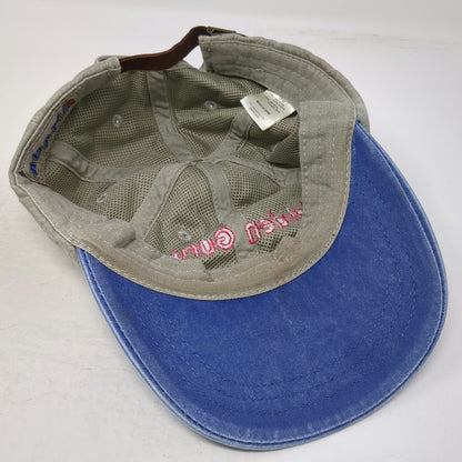 Adams Baseball Cap Gray Blue One Size Leather Strapback Garden Gurus LLC Hat