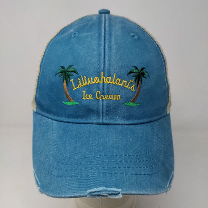 Liliuokalani Ice Cream Men's Snapback Mesh Back Hat Blue Adjustable Embroidered