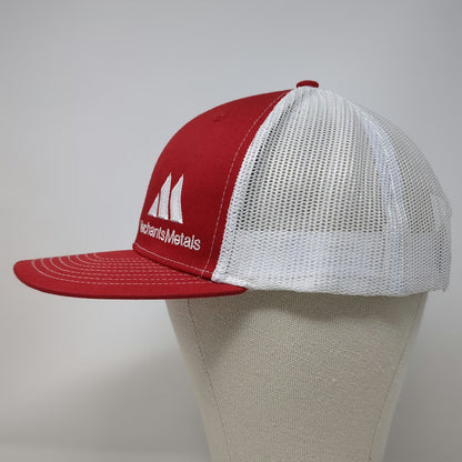 Richardson Trucker Hat Red One Size Merchants Metals Mesh Snapback Fencing Logo