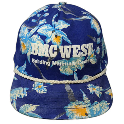San Sun BMC West 5 Panel Blue OSFM Floral Rope Snapback Hat Materials Vintage