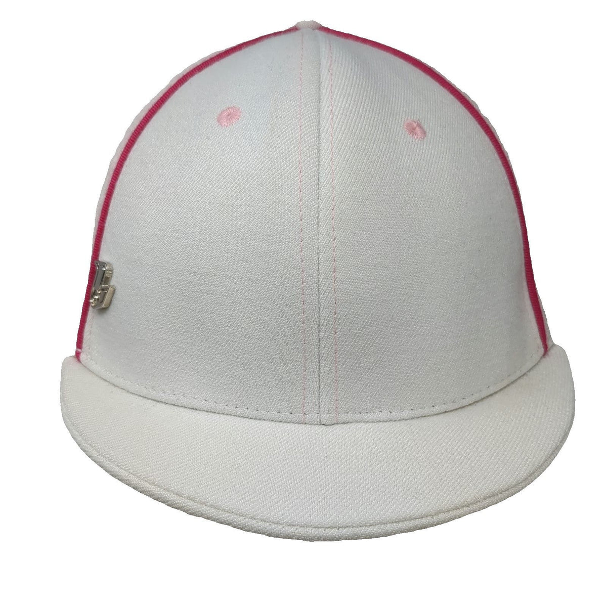 Lil Brims Baseball Cap White Pink Green One Size Scroll Print Stretch Fit Hat