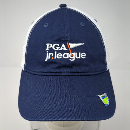PGA Jr. League Snapback Trucker Hat Blue One Size Adjustable Mesh Back Garb