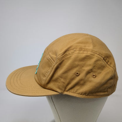 Pukka 5 Panel Brown Black Blue One Size Leather Strapback Cotton Tree Logo Hat