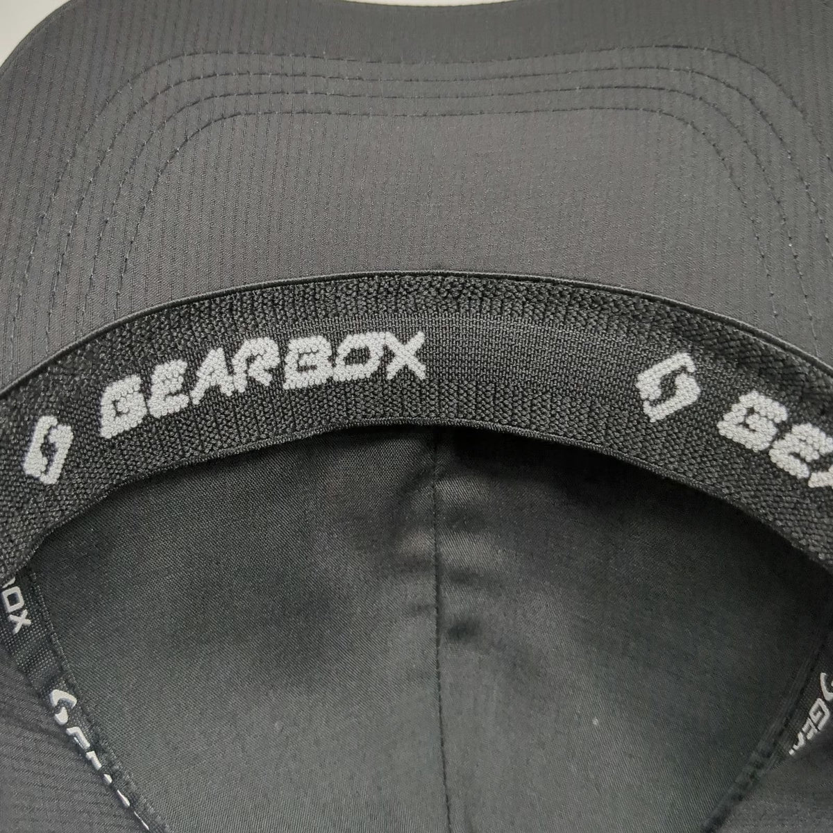 Gearbox Baseball Cap Black One Size Stretch Fit Performance Fabric Red Logo Hat