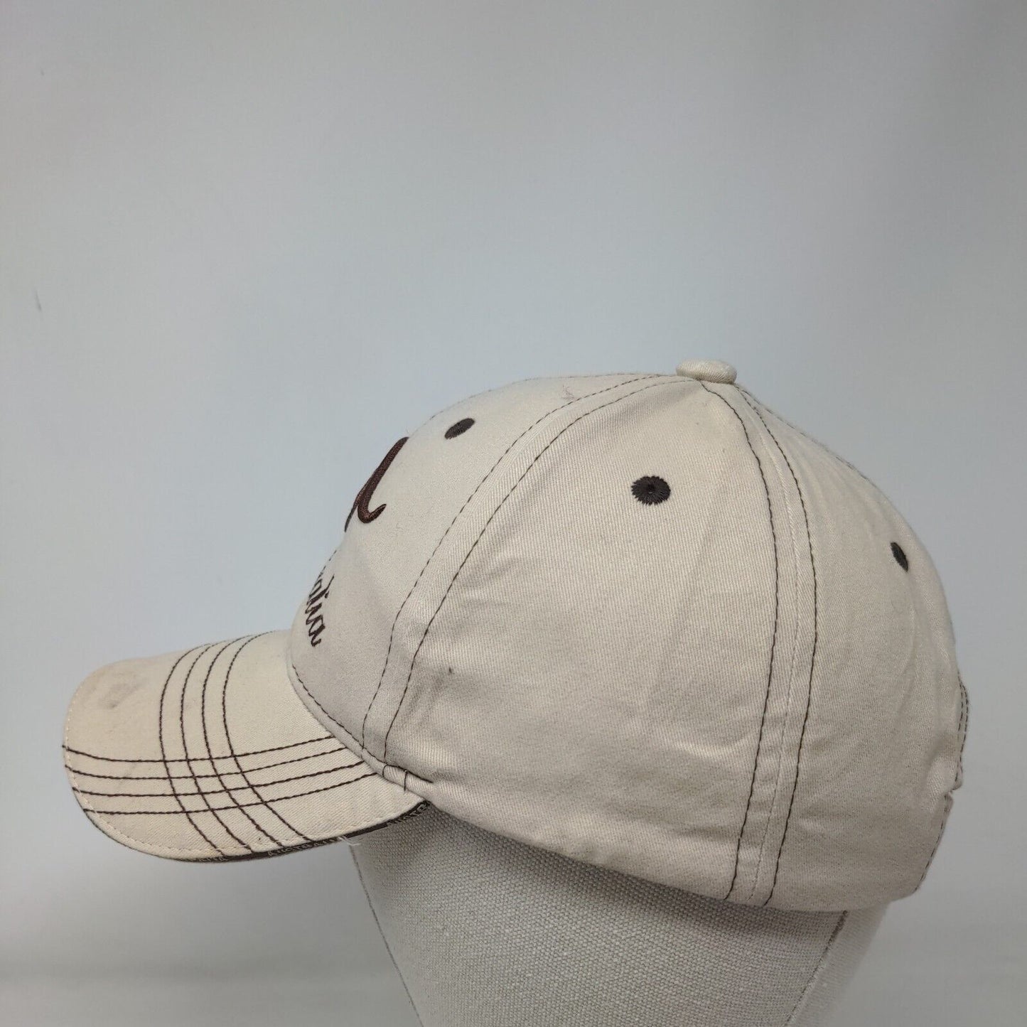 Australia Kangaroo Strapback Hat Tan One Size Embroidered Adjustable