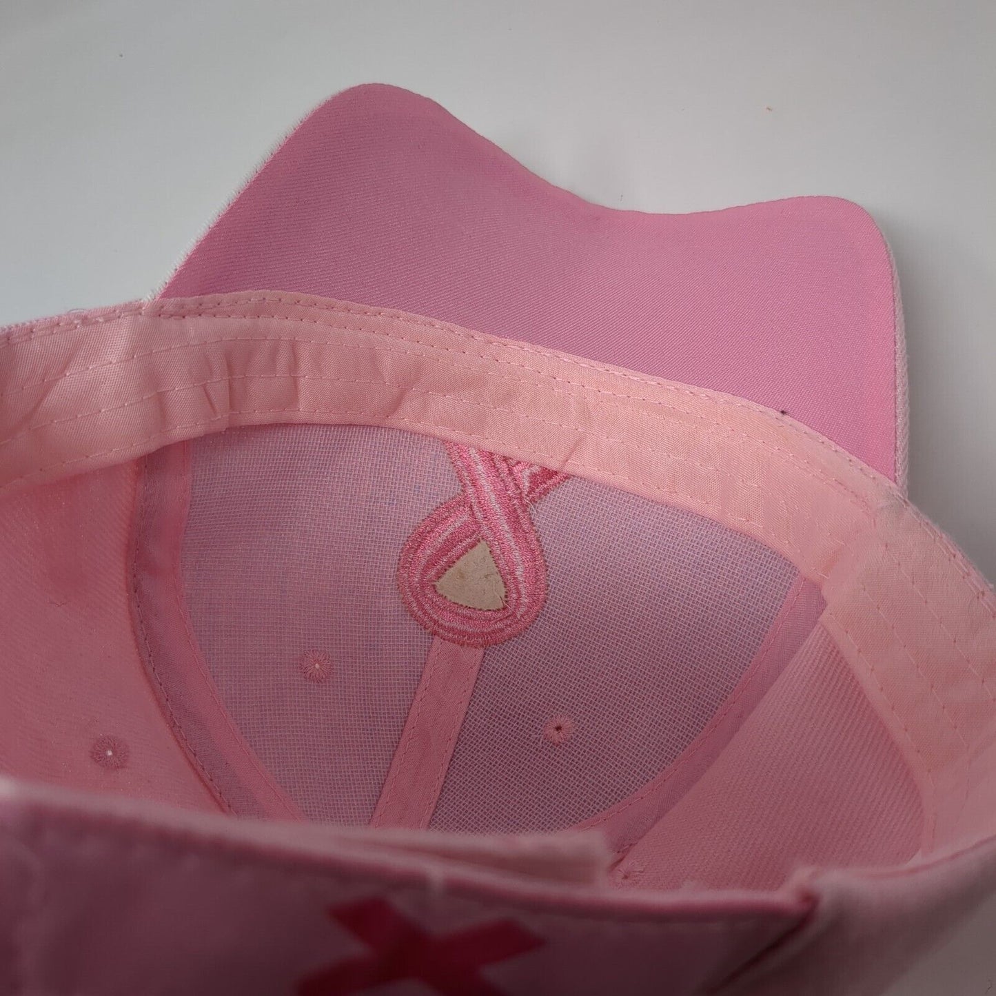 Pink Ribbon Strapback Hat Pink OSFM Embroidered Breast Cancer Awareness