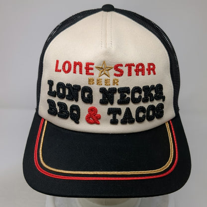American Needle Lone Star Beer Trucker Hat Black OSFM Snapback BBQ Tacos Mesh
