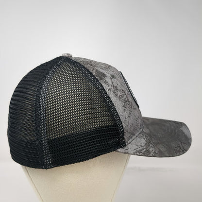Realtree Baseball Cap Gray Black XL Fitted Mesh Camo Fishing Rubber Patch Hat