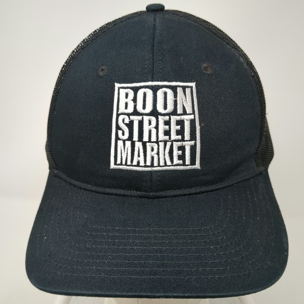 Port Authority Trucker Hat Black One Size Boon Street Market Mesh Snapback