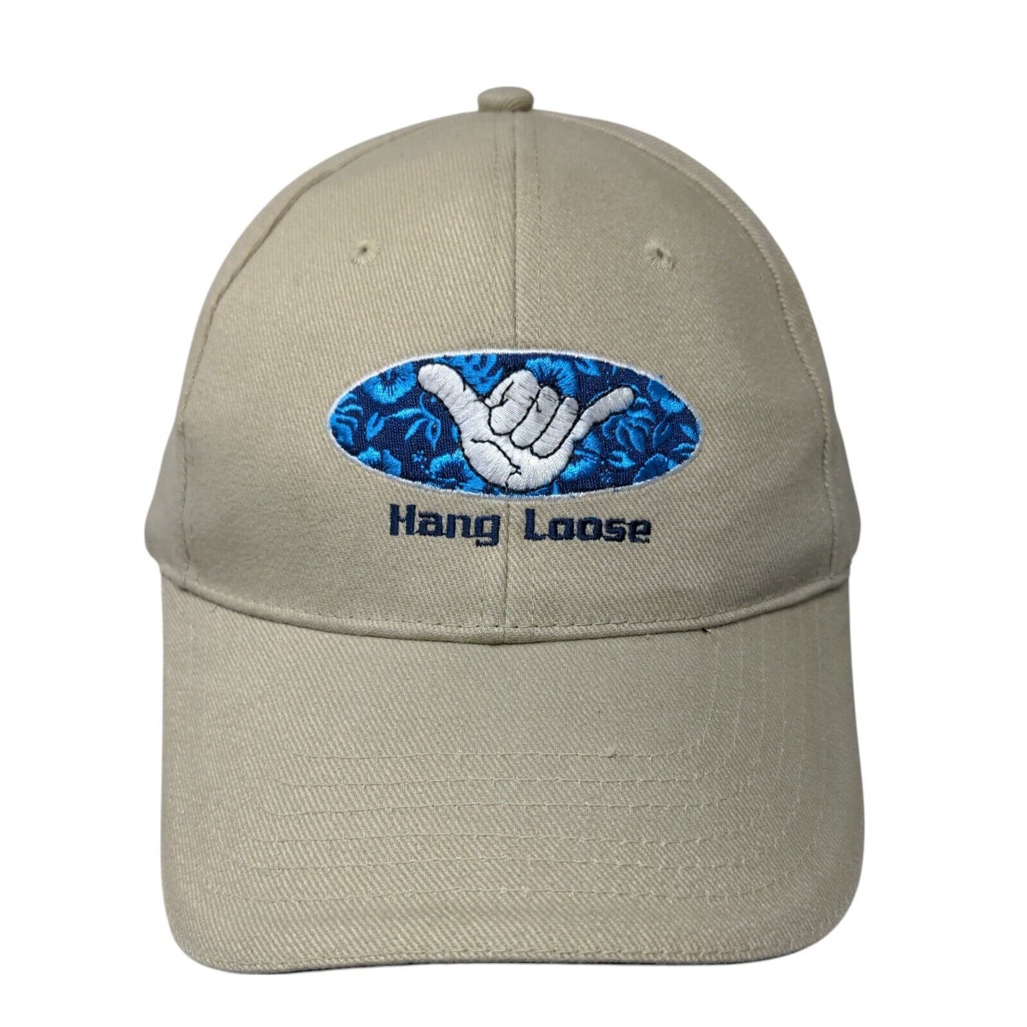 Hang Loose Fitted Hat Tan OSFA Embroidered Hawaii 6 Panel Surfware