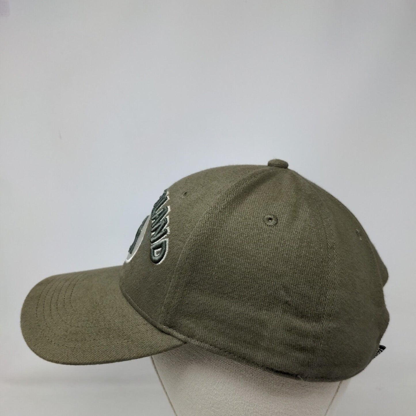 New Zealand Slideback Hat Brownish-Green OSFA Embroidered Vented Holes Cotton